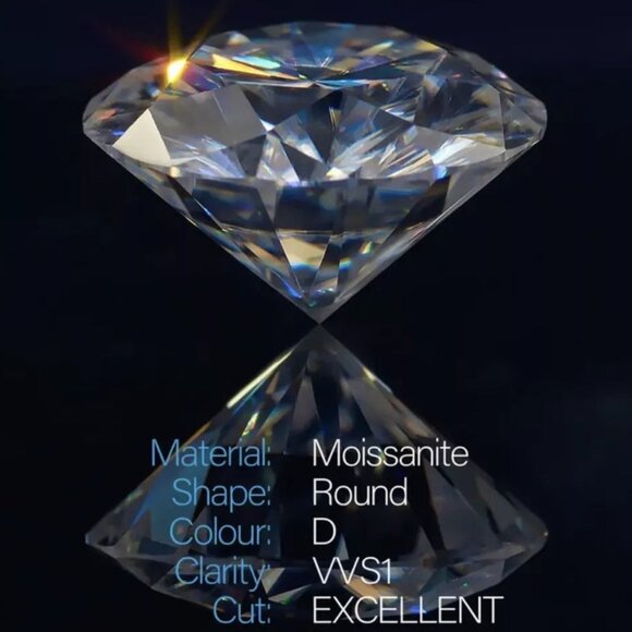 2.00 Carat Round Cut Real Moissanite 8mm Small Size D Color Clarity: VVS1 Purity - Picture 3 of 8